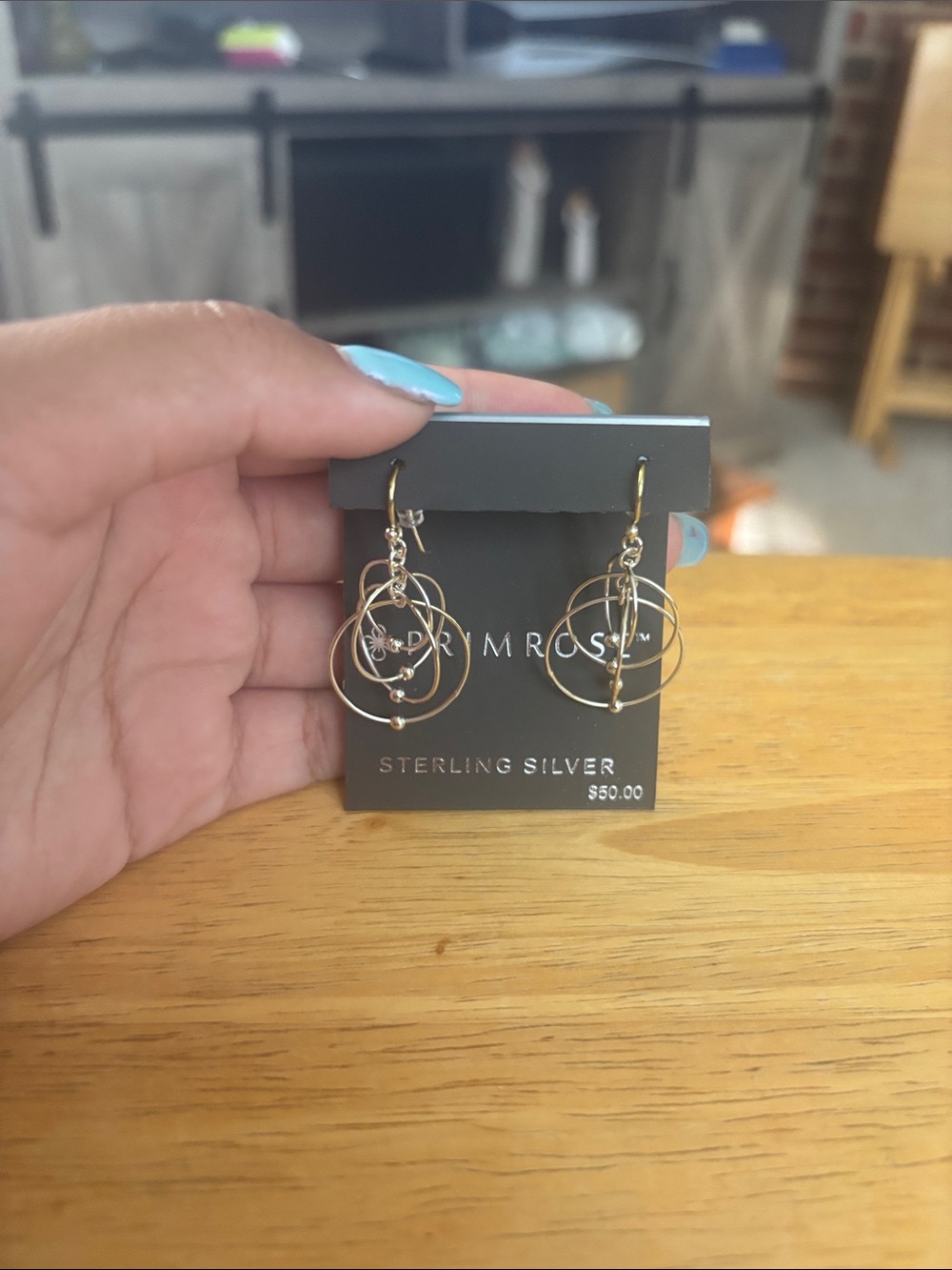 DRYMROSE Sterling Silver Gold-Tone Multi Hoop Dangle Earrings
